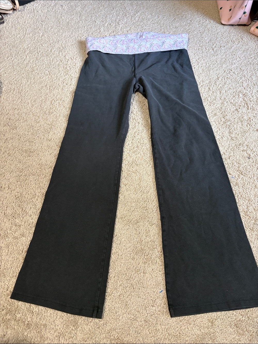 Victoria Secret Y2K Fold Over Yoga Pants Flare Rhinestones Large